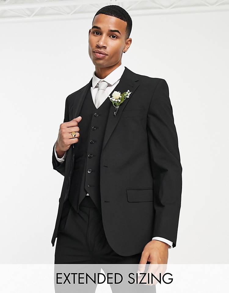 Noak 'Camden' skinny premium fabric suit in black with stretch